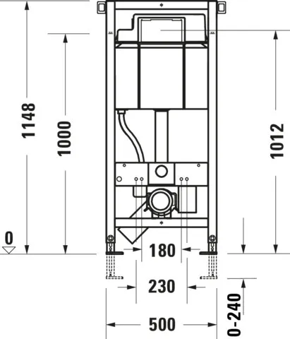 Duravit Vorwand-/Einbauelement für Toilette Installationselement Trockenbau für WC „DuraSystemInstallationselemente“ 114,8 × 50 cm in