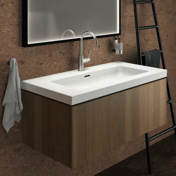 Ideal Standard Waschtischunterschrank „Conca“ 100 × 37 × 50,5 cm Walnuss dunkel Furnier