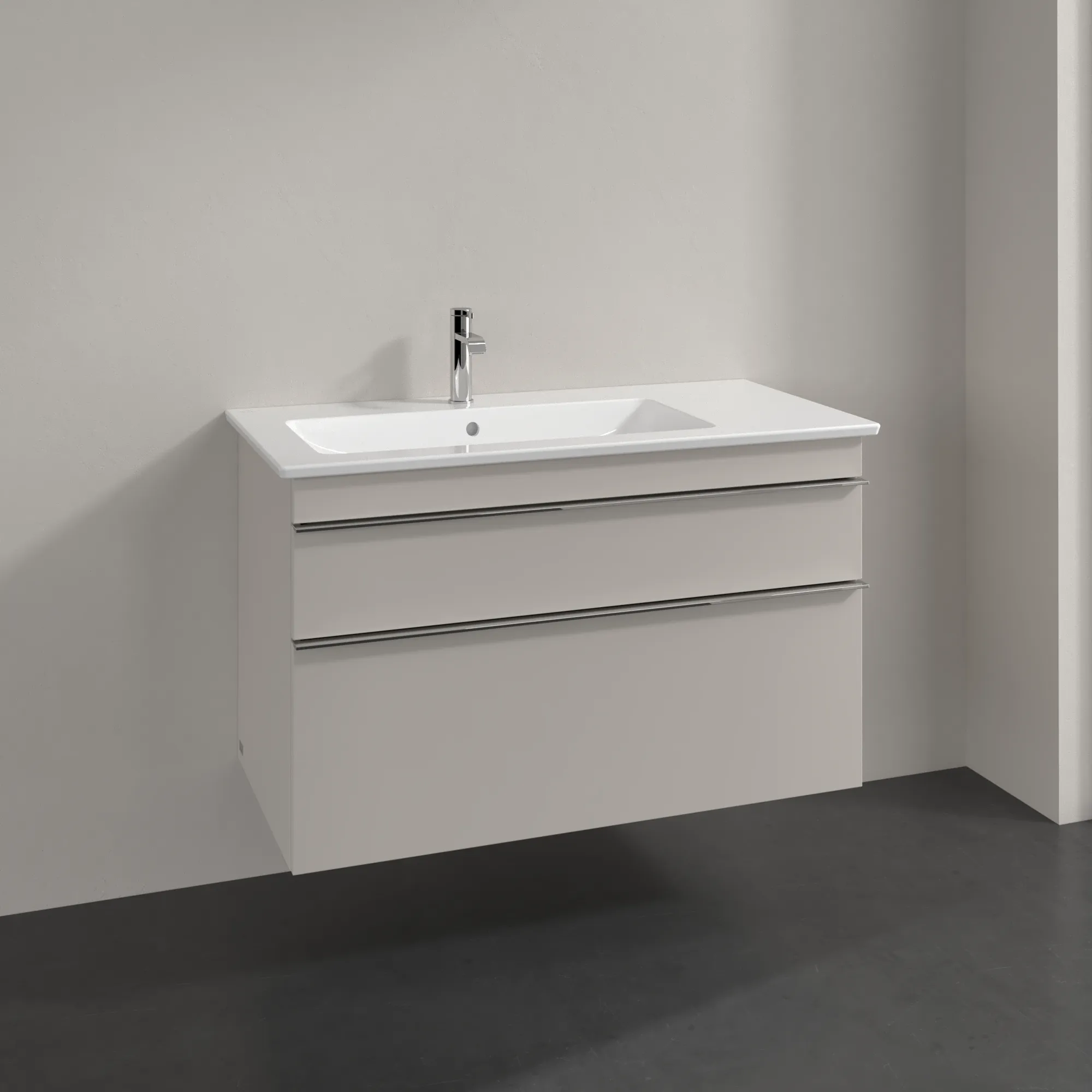 Villeroy & Boch Waschtischunterschrank „Venticello“ für Schrankwaschtisch 953 × 590 × 502 mm Cashmere Grey, für Becken links