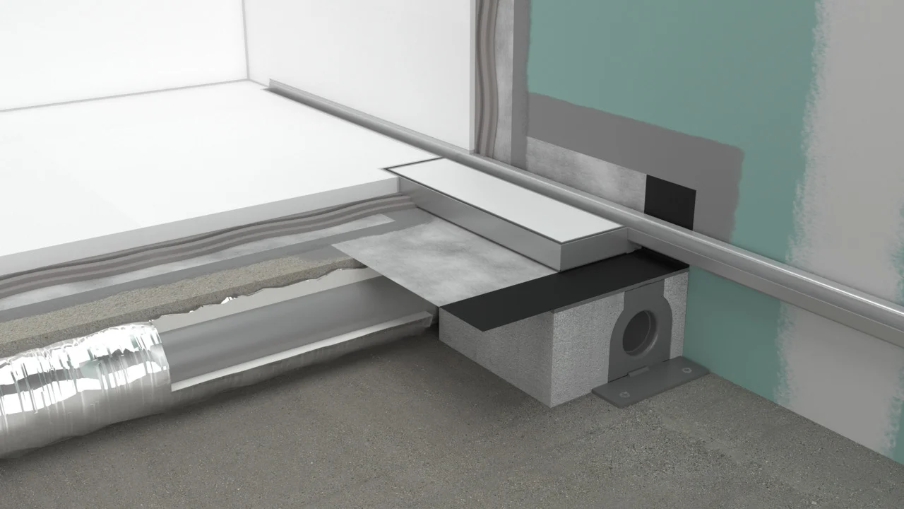 Hansgrohe RainDrain Minimalistic Duschrinne 800 mm, wandangebunden, befliesbar, Edelstahl V2A, höhenverstellbar