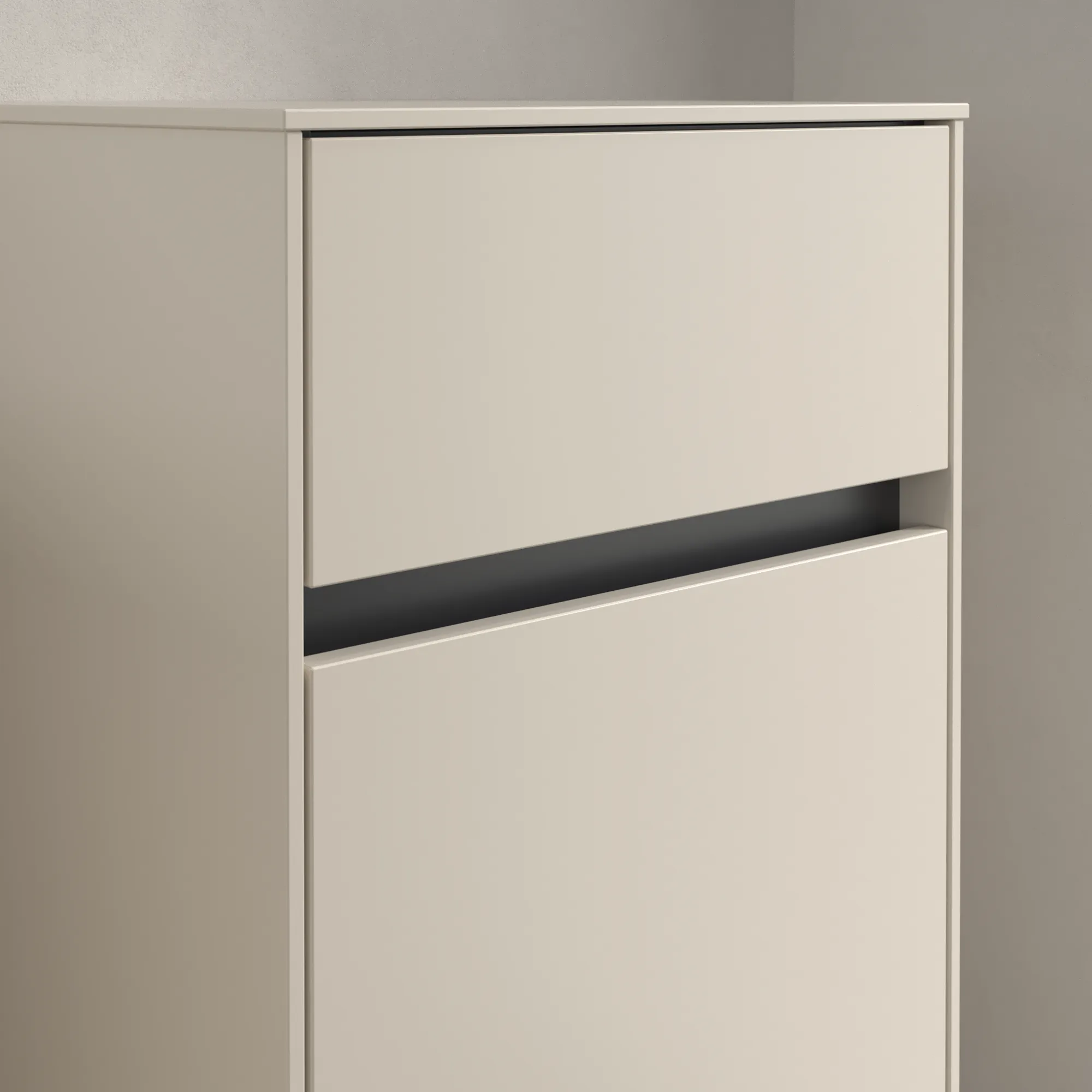 Villeroy & Boch Collaro Seitenschrank C03201, 404x748x349mm, 1 Tür, 1 Schublade, Anschlag rechts, VN Cashmere Grey Villeroy & Boch Collaro Seitenschrank C03201, 404x748x349mm, 1 Tür, 1 Schublade, Anschlag rechts, VN Cashmere Grey