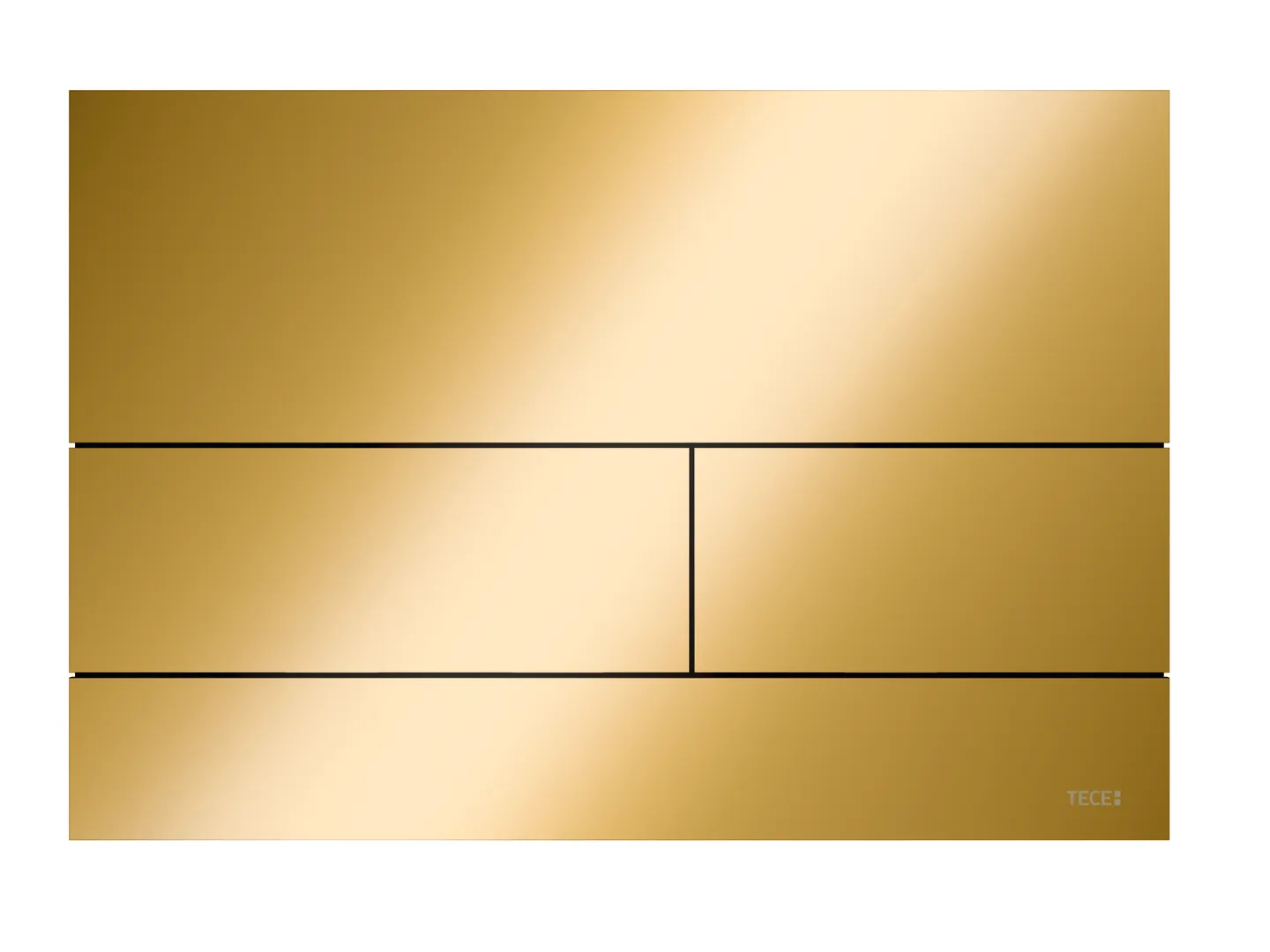 TECEsquare II Metall WC-Betätigungsplatte, "Polished Gold Optic / Gold Optik glänzend", Zweimengentechnik