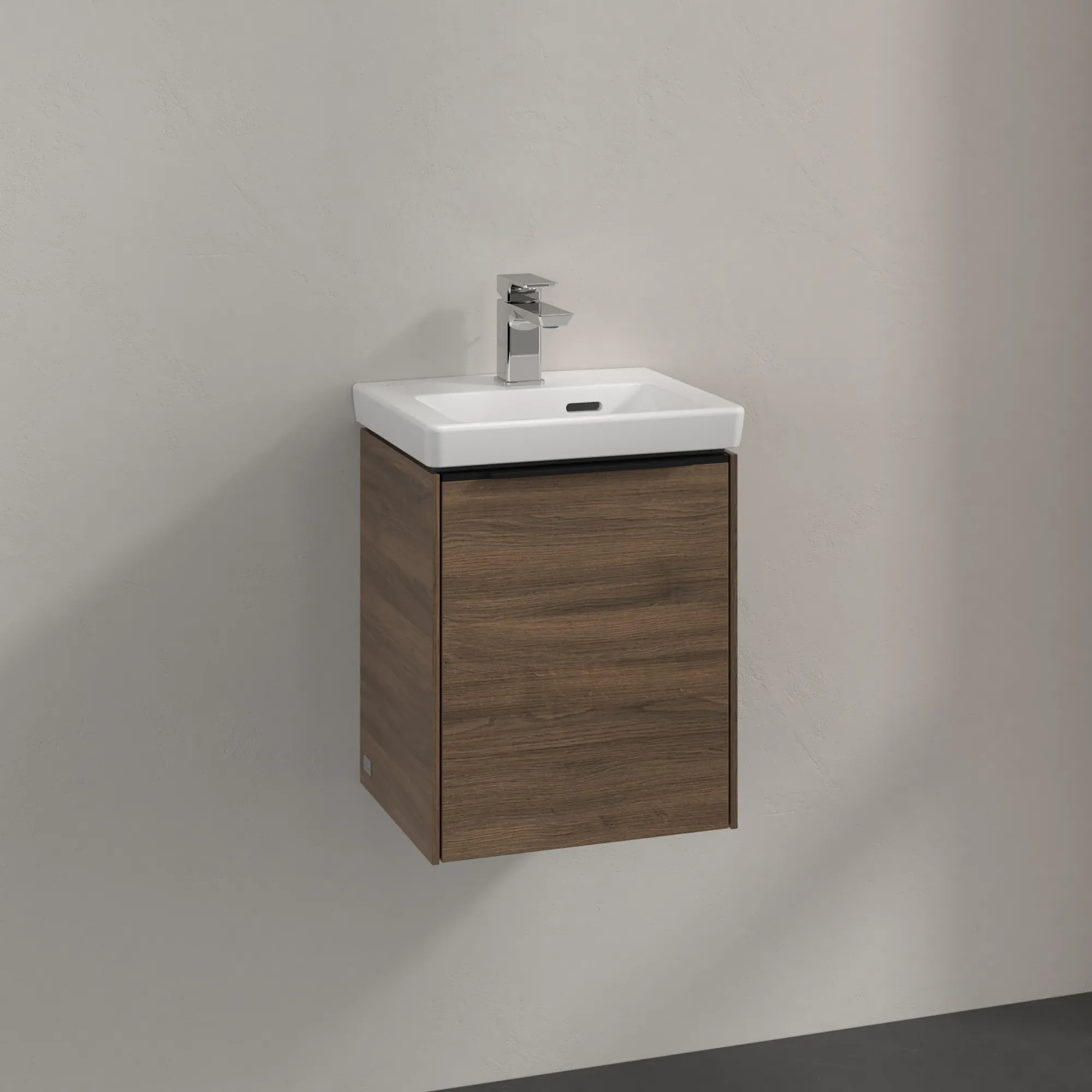 Villeroy & Boch Waschtischunterschrank mit Tür „Subway 3.0“ für Schrankwaschtisch 35,1 × 42,9 × 30,9 × 30,9 cm 1 Tür, Anschlag (Scharnier) links, Waschbecken mittig, 1 Tür, mittig, Anschlag links