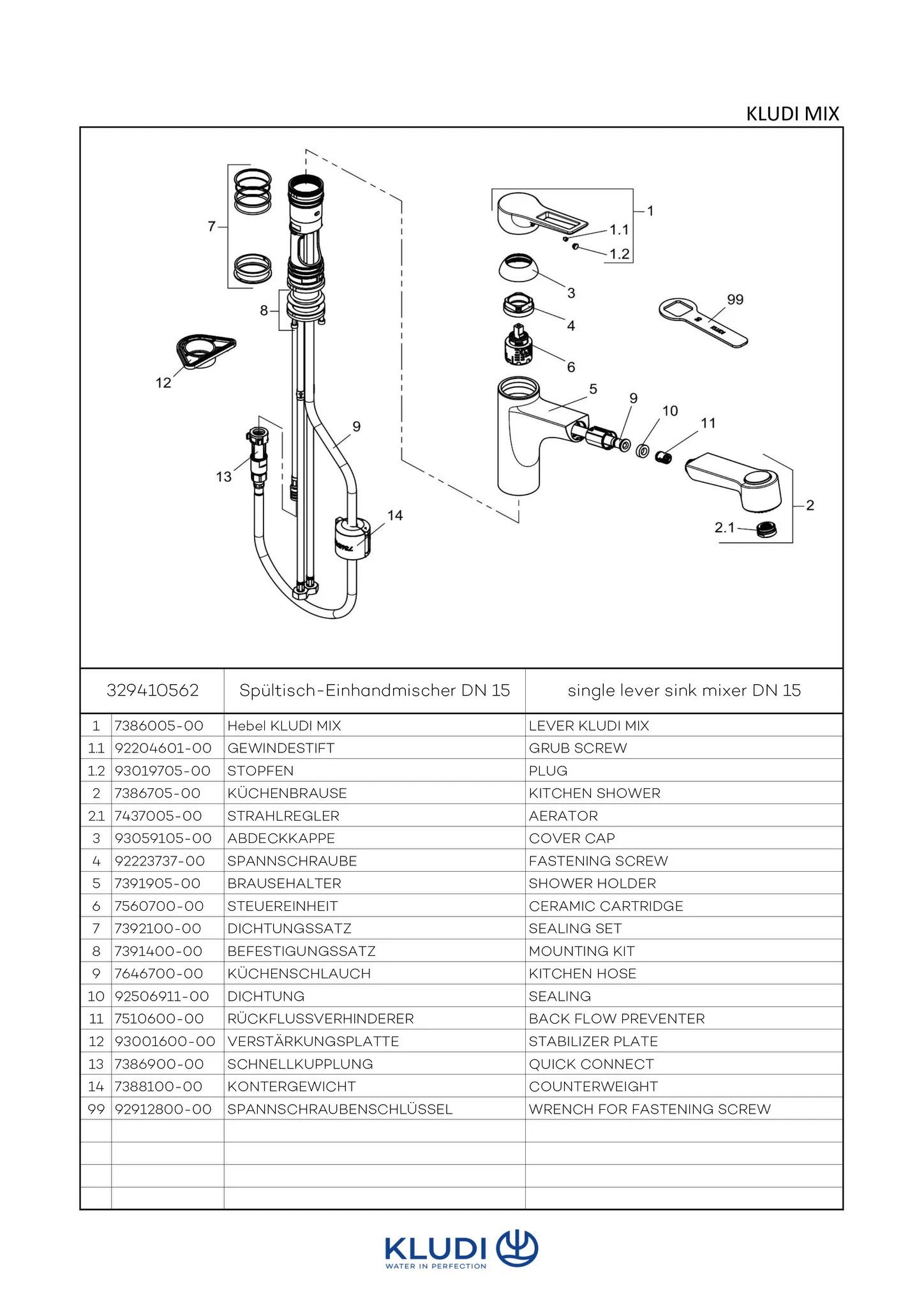 MIX SpültischEHM DN 15 herausziehbarer Brause Bügelhebel chrom MIX SpültischEHM DN 15 herausziehbarer Brause Bügelhebel chrom