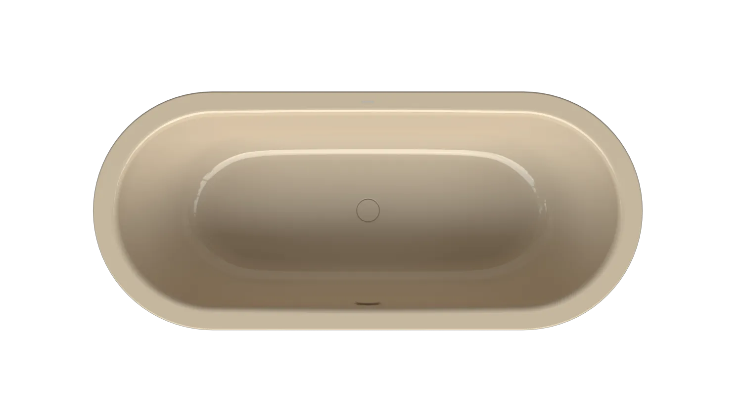 Bette BetteStarlet Flair Oval Badewanne, 1680 x 730 mm, Bahama beige, 2-Sitzer, Einbau, glasierter Titan-Stahl