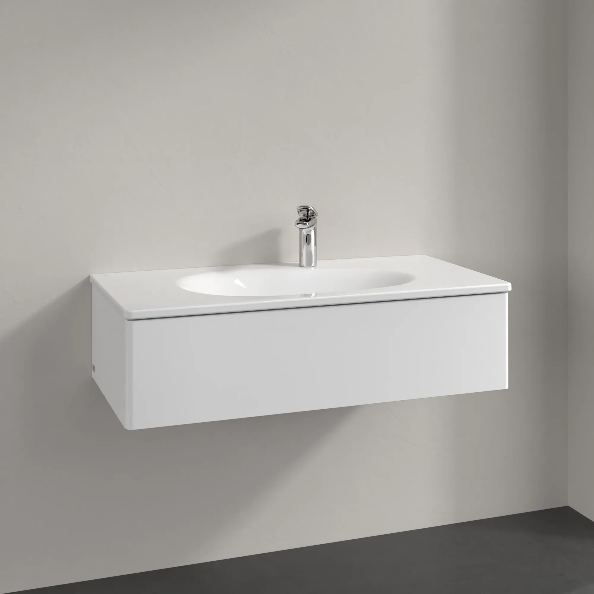 Villeroy & Boch Waschbeckenunterschrank Antao K02, 988x256x493 mm, White Matt Lacquer, 1 Auszug mit SoftClosing und Push-to-open, Wandmontage Villeroy & Boch Waschbeckenunterschrank Antao K02, 988x256x493 mm, White Matt Lacquer, 1 Auszug mit SoftClosing und Push-to-open, Wandmontage