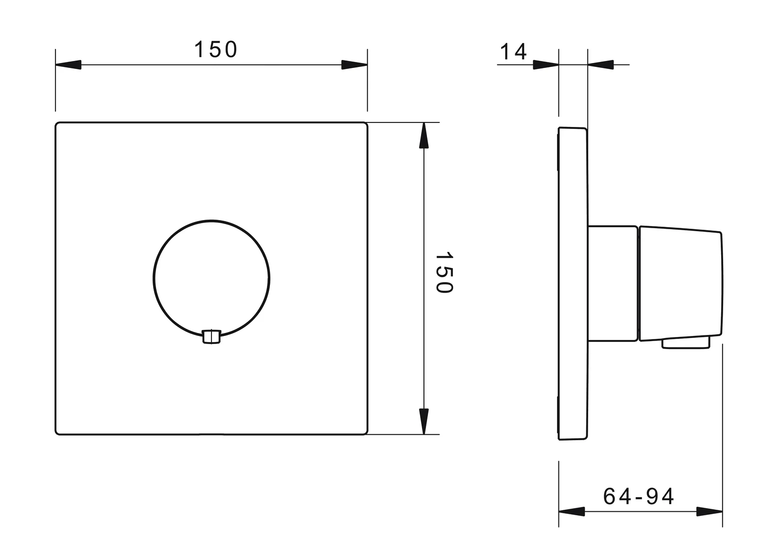 HansaLIVING Duscharmatur Thermostat Fertigmontageset für Brausebatterie 8112 Rosette eckig Chrom HansaLIVING Duscharmatur Thermostat Fertigmontageset für Brausebatterie 8112 Rosette eckig Chrom