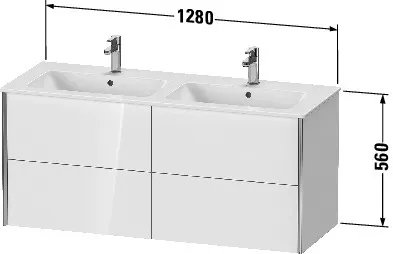 Duravit Waschtischunterschrank wandhängend „XViu“ 128 × 56 × 48 cm in Basalt Matt