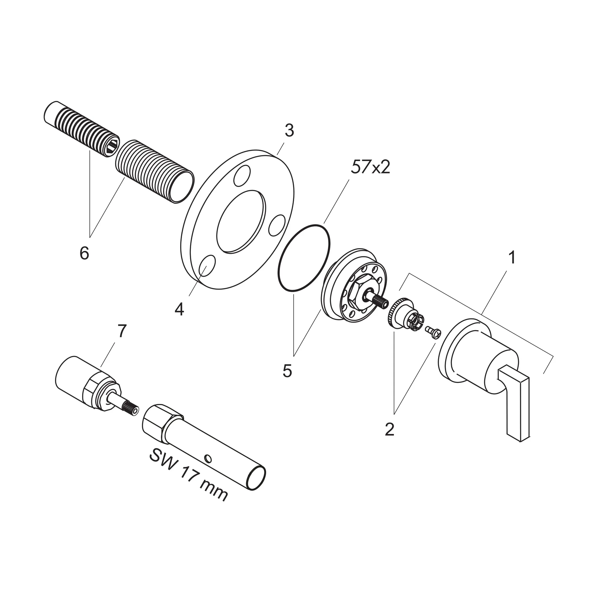 Quattro Axor Citterio Fertigset chrom mit Hebelgriffen Quattro Axor Citterio Fertigset chrom mit Hebelgriffen