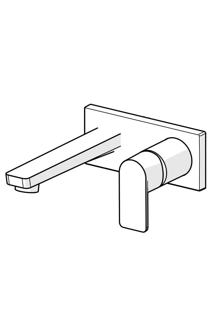 HansaSTELA Waschtischarmatur Hansastela 2021 Einhebelmischer Fertigset für Waschtisch-Batterie 4490 Rosette eckig Ausladung 214mm Chrom