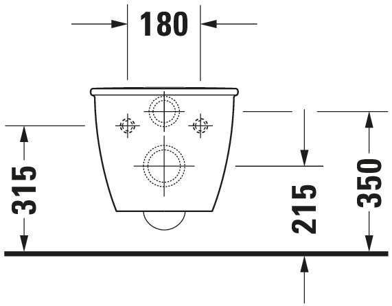 Wand-WC Darling New Compact 485 mm Tiefspüler, Durafix, weiß, HYG