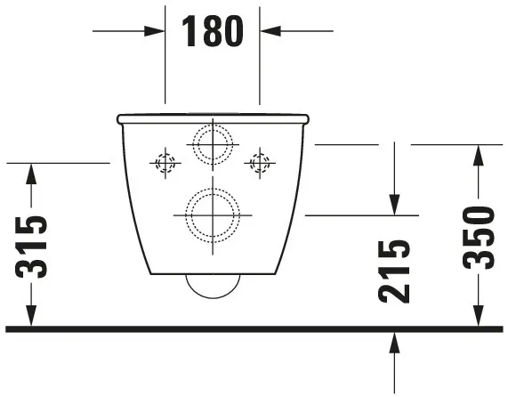 Wand-Tiefspül-WC Compact „Darling New“ 36,5 × 34,5 × 48,5 cm, Befestigung verdeckt, mit Spülrand