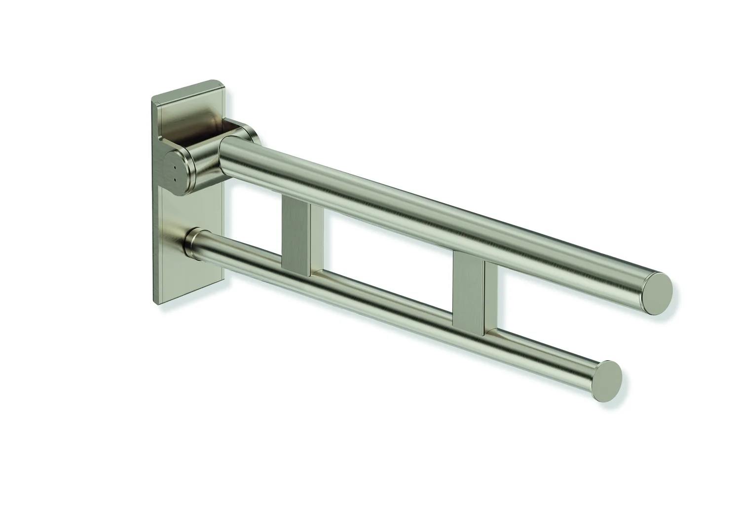 HEWI Stützklappgriff Duo, System 900, Edelstahl, PVD nickel gebü., Ausladung 600 mm