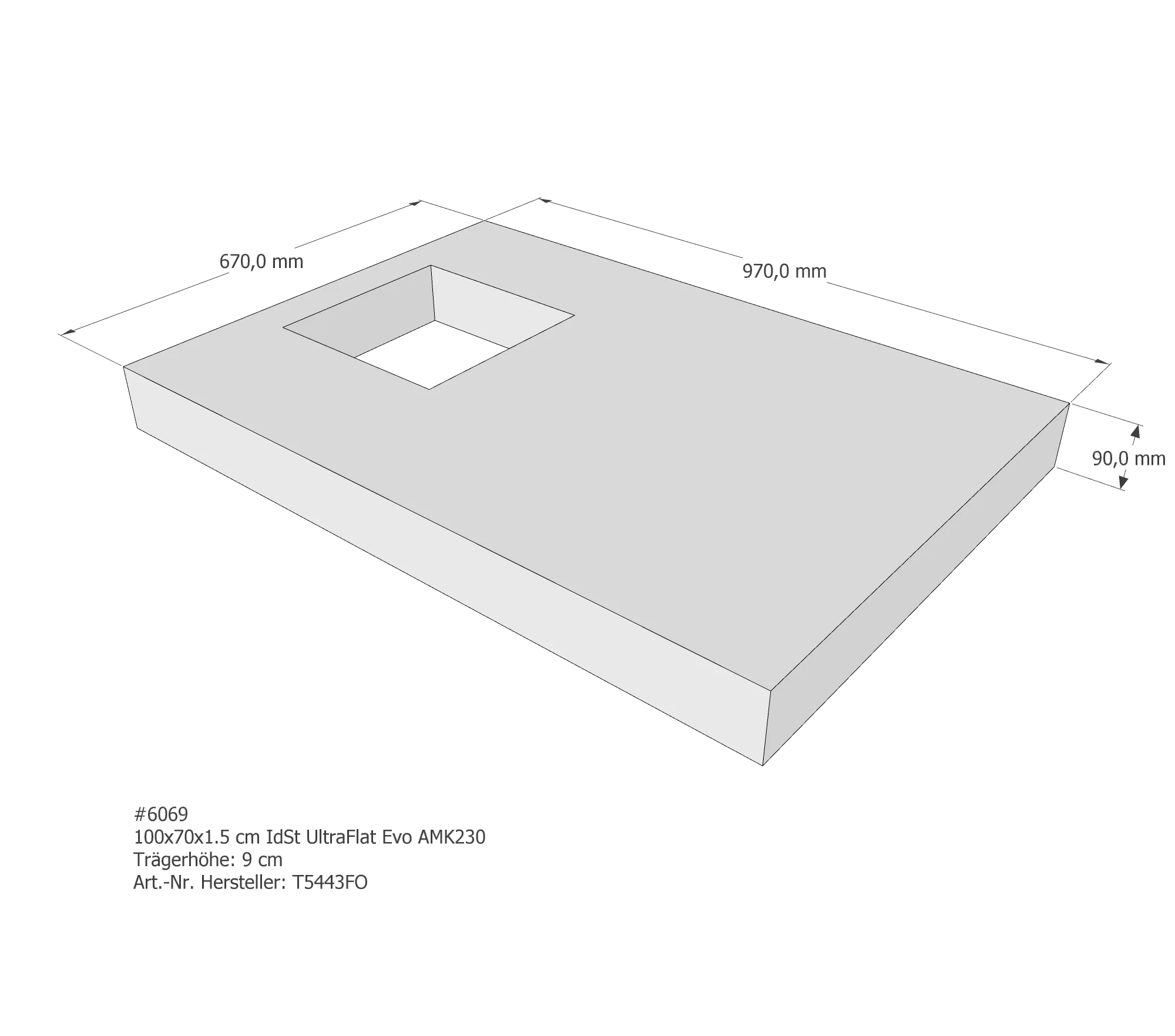 Duschwannenträger passend für Ideal Standard 100 × 70 × 1,5 cm Duschwannenträger passend für Ideal Standard 100 × 70 × 1,5 cm