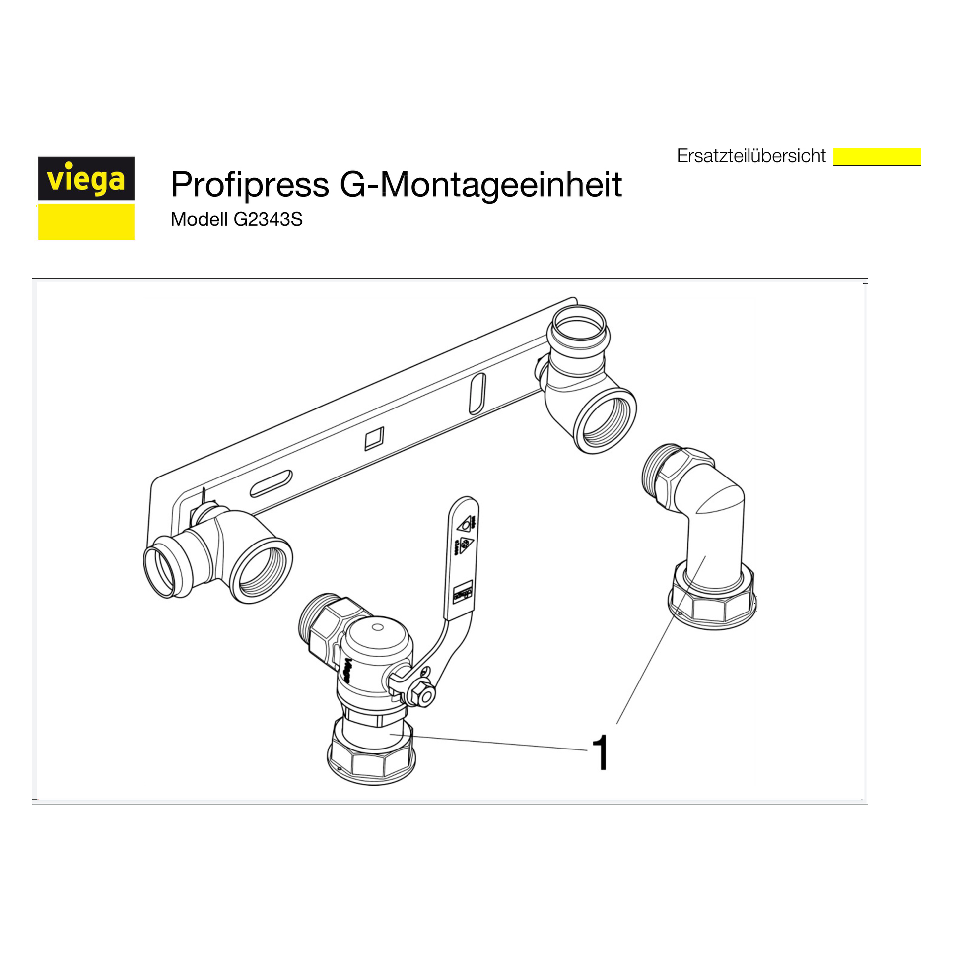 „Profipress G“ Montageeinheit für Zweistutzengaszähler R1 × Rp1 (6,0 m³) 28 mm