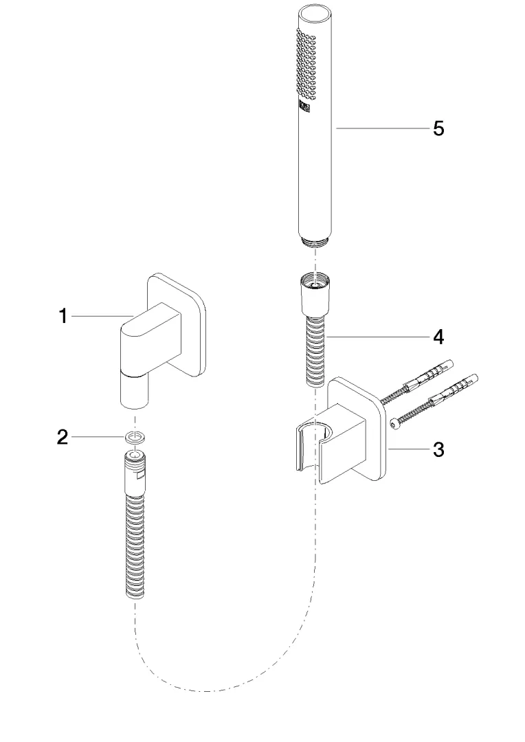 Schlauchbrausegarnitur mit Einzelrosetten LISSÉ Chrom 27802845 Schlauchbrausegarnitur mit Einzelrosetten LISSÉ Chrom 27802845