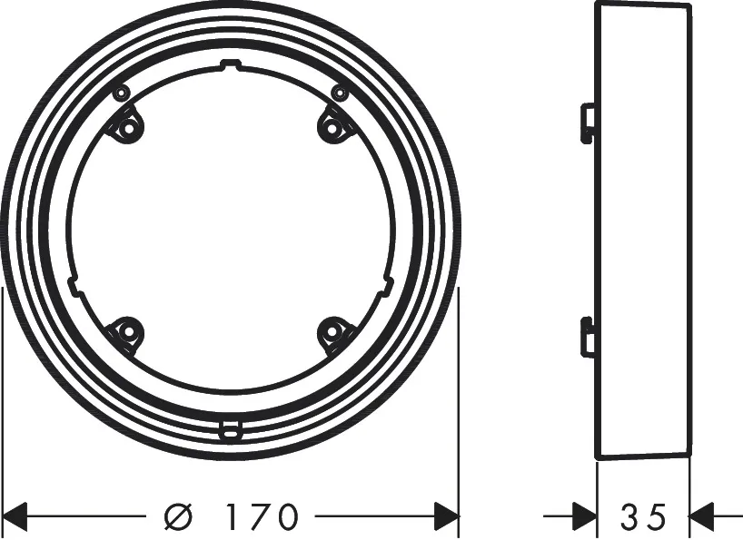 AXOR ShowerSelect ID Verlängerungsrosette rund 22 mm, Chrom