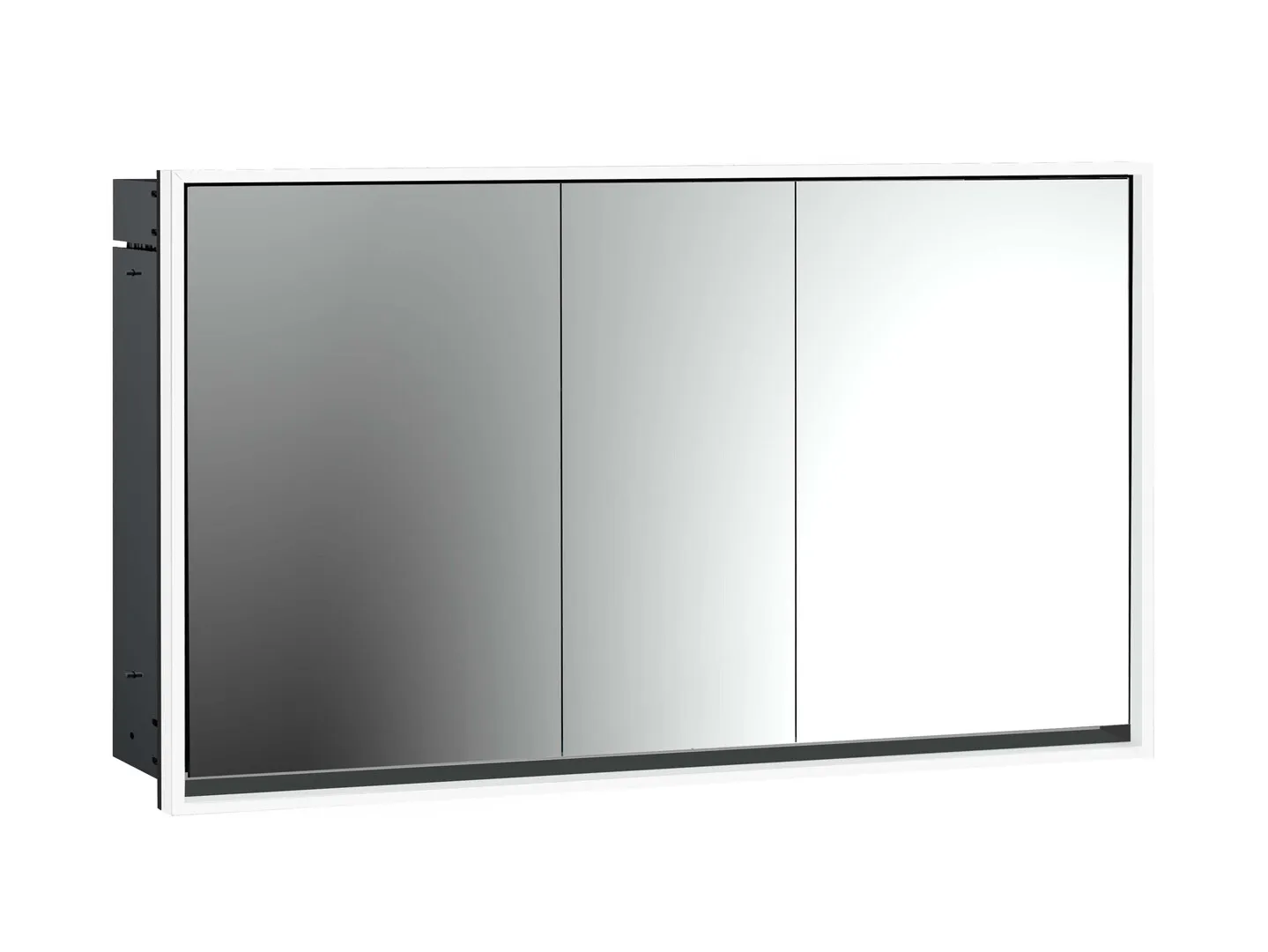 LED-Lichtspiegelschrank Loft Unterputz, 1400 mm, 3-türig schwarz LED-Lichtspiegelschrank Loft Unterputz, 1400 mm, 3-türig schwarz