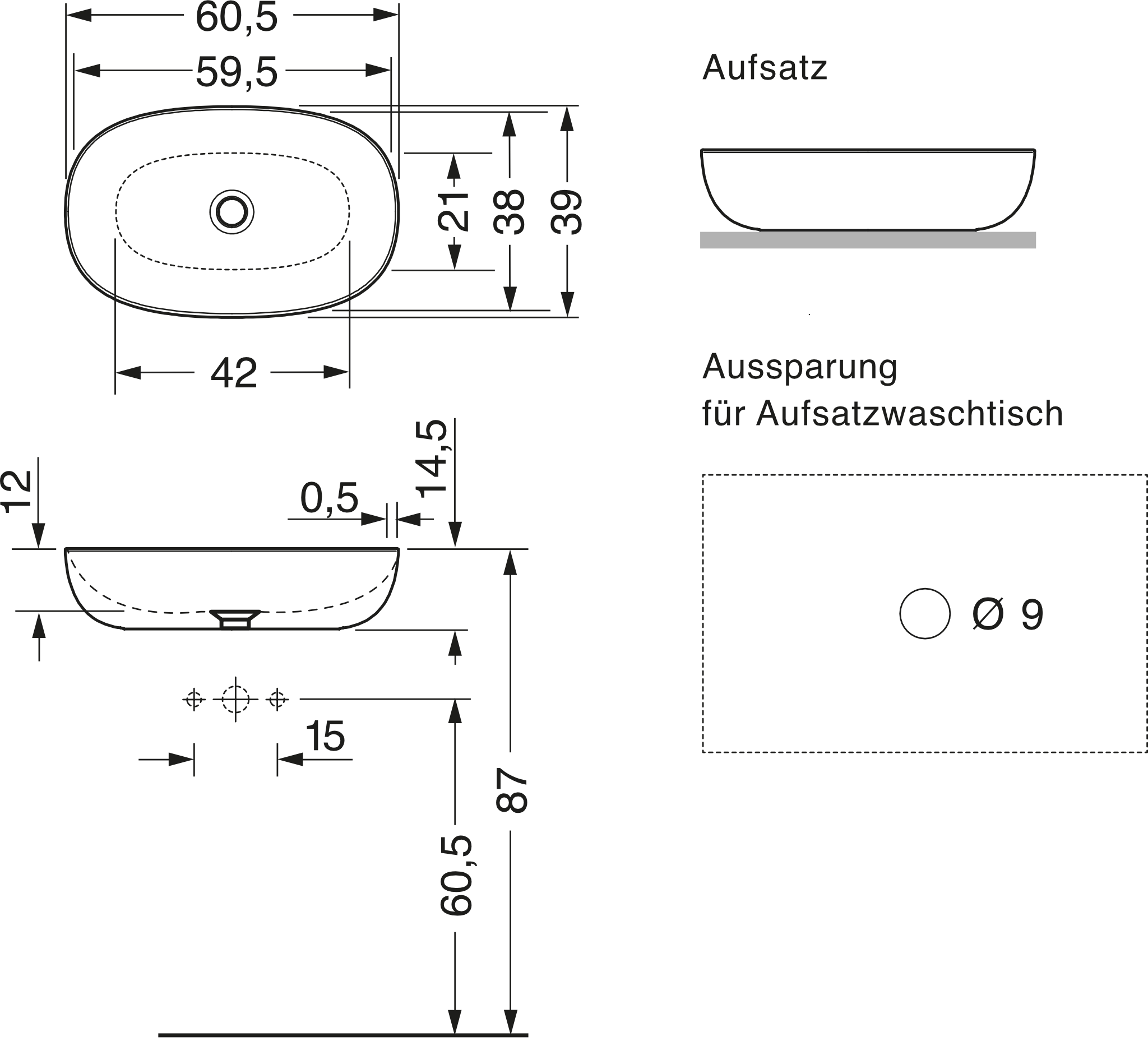 Wandwaschtisch „Pod“ in Schwarz Matt
