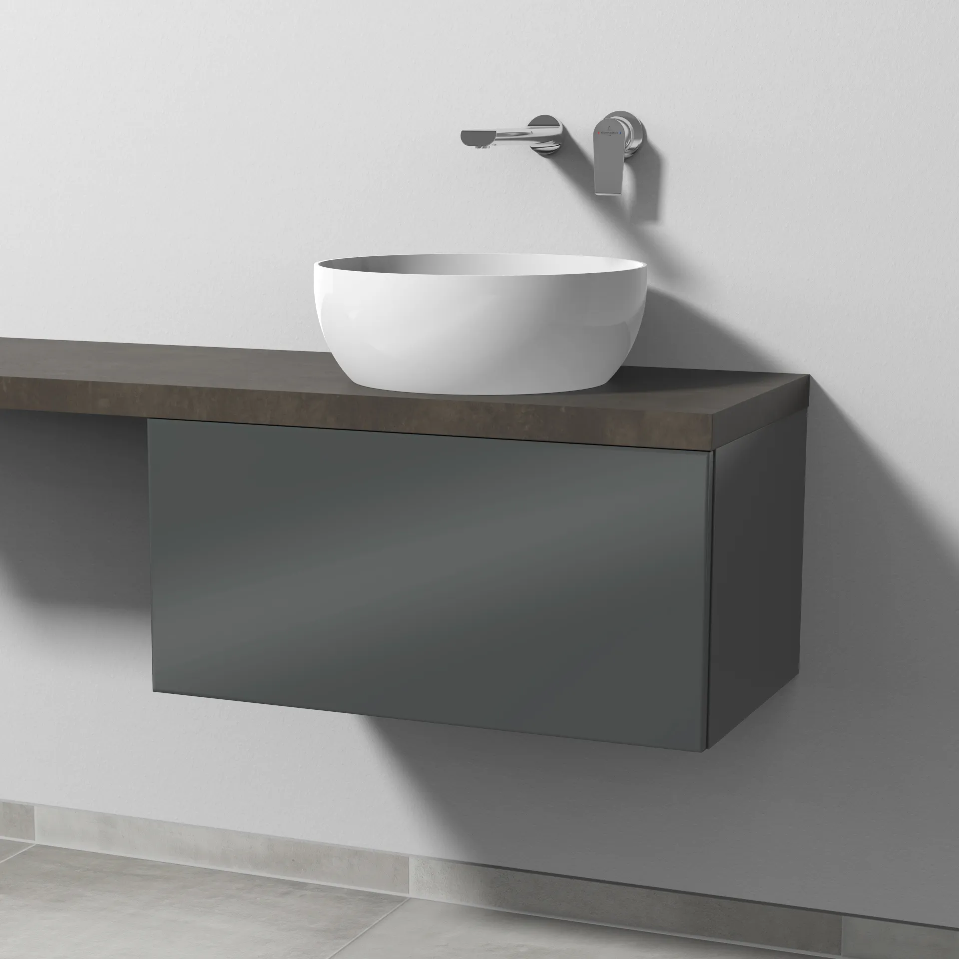 Sanipa Waschtischunterschrank „2morrow“ 700 × 340 × 420 mm in Anthrazit (glanz)