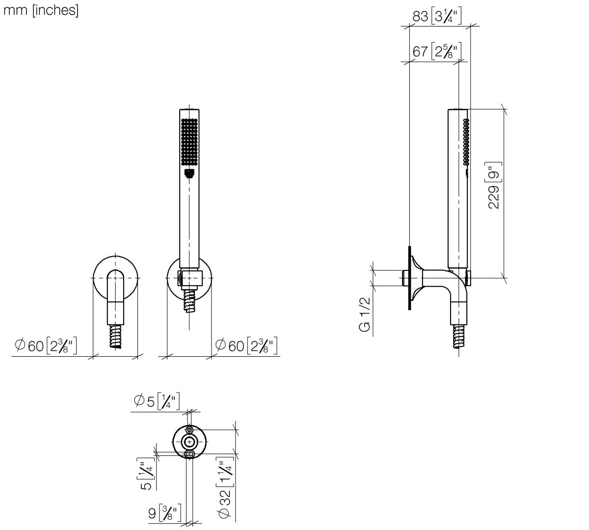 Dornbracht VAIA Schlauchbrausegarnitur mit Einzelrosetten - COMPACT RAIN, Chrom Dornbracht VAIA Schlauchbrausegarnitur mit Einzelrosetten - COMPACT RAIN, Chrom