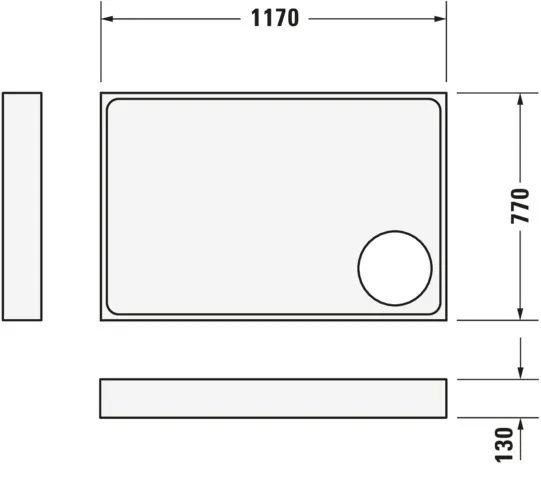 Duravit rechteck Duschwanne „Starck Slimline“ 120 × 80 cm 