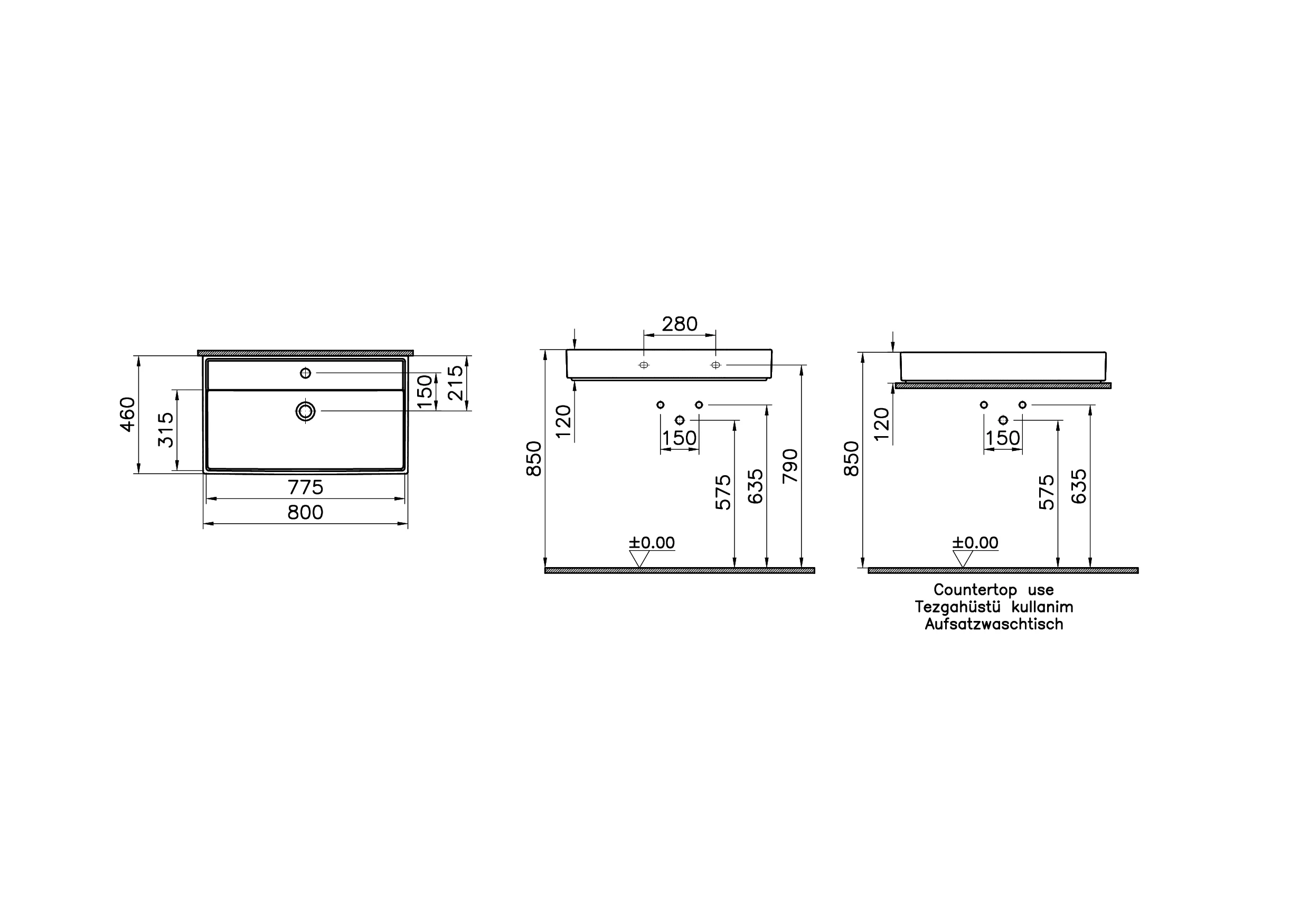 ArchiPlan Waschtisch 80 x 46 cm rechteckig wandgebunden mit Hahnloch mit Überlaufloch Weiß Hochglanz mit Oberflächenveredelung Clean ArchiPlan Waschtisch 80 x 46 cm rechteckig wandgebunden mit Hahnloch mit Überlaufloch Weiß Hochglanz mit Oberflächenveredelung Clean