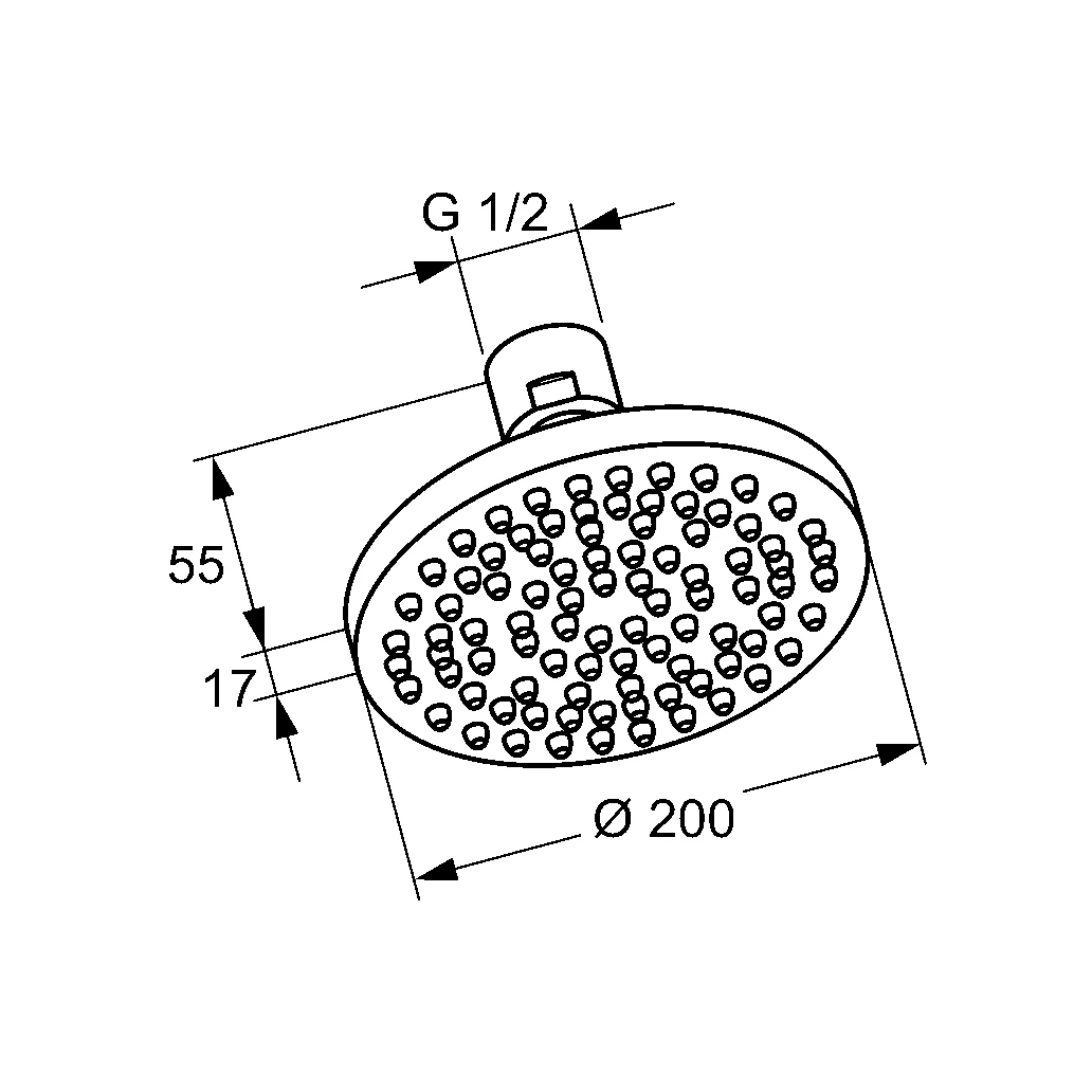 A-QA Tellerkopfbrause 200 mm chrom