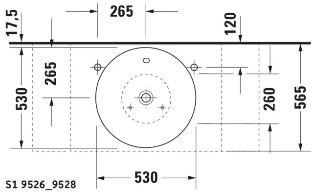 Aufsatzwaschtisch „Starck 1“, mit Überlauf