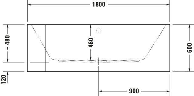 Duravit Badewanne „Happy D.2 Plus“ vorwand rechteck 180 × 80 cm, rechts 