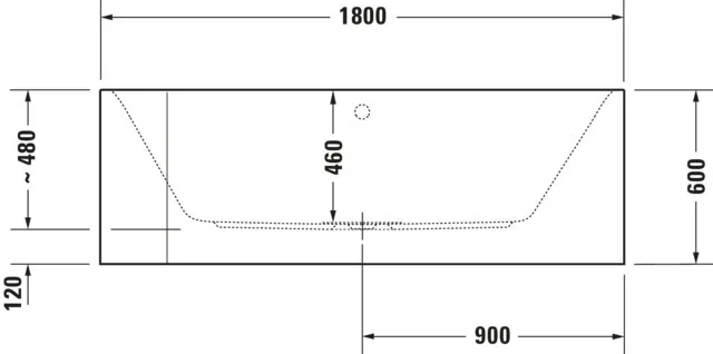 Duravit Badewanne „Happy D.2 Plus“ vorwand rechteck 180 × 80 cm, rechts