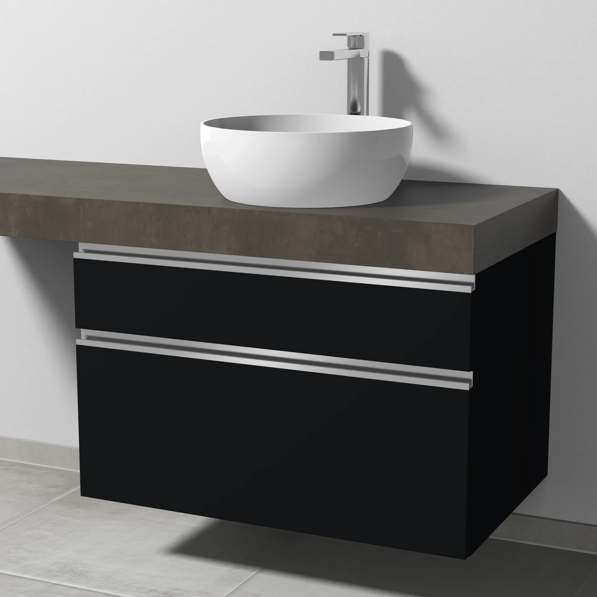 Sanipa Waschtischunterschrank „2morrow“ 800 × 510 × 520 mm in Schwarz (matt)