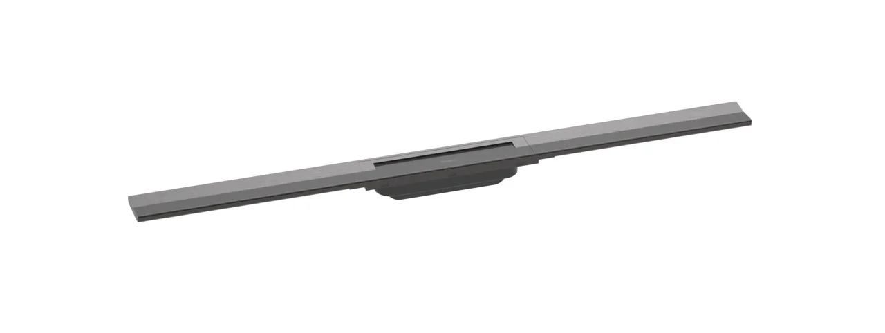 Hansgrohe RainDrain Flex Duschrinne 900 mm, Brushed Black Chrome, höhenverstellbar, zweiseitige Montage, wasserloses Siphonsystem Hansgrohe RainDrain Flex Duschrinne 900 mm, Brushed Black Chrome, höhenverstellbar, zweiseitige Montage, wasserloses Siphonsystem