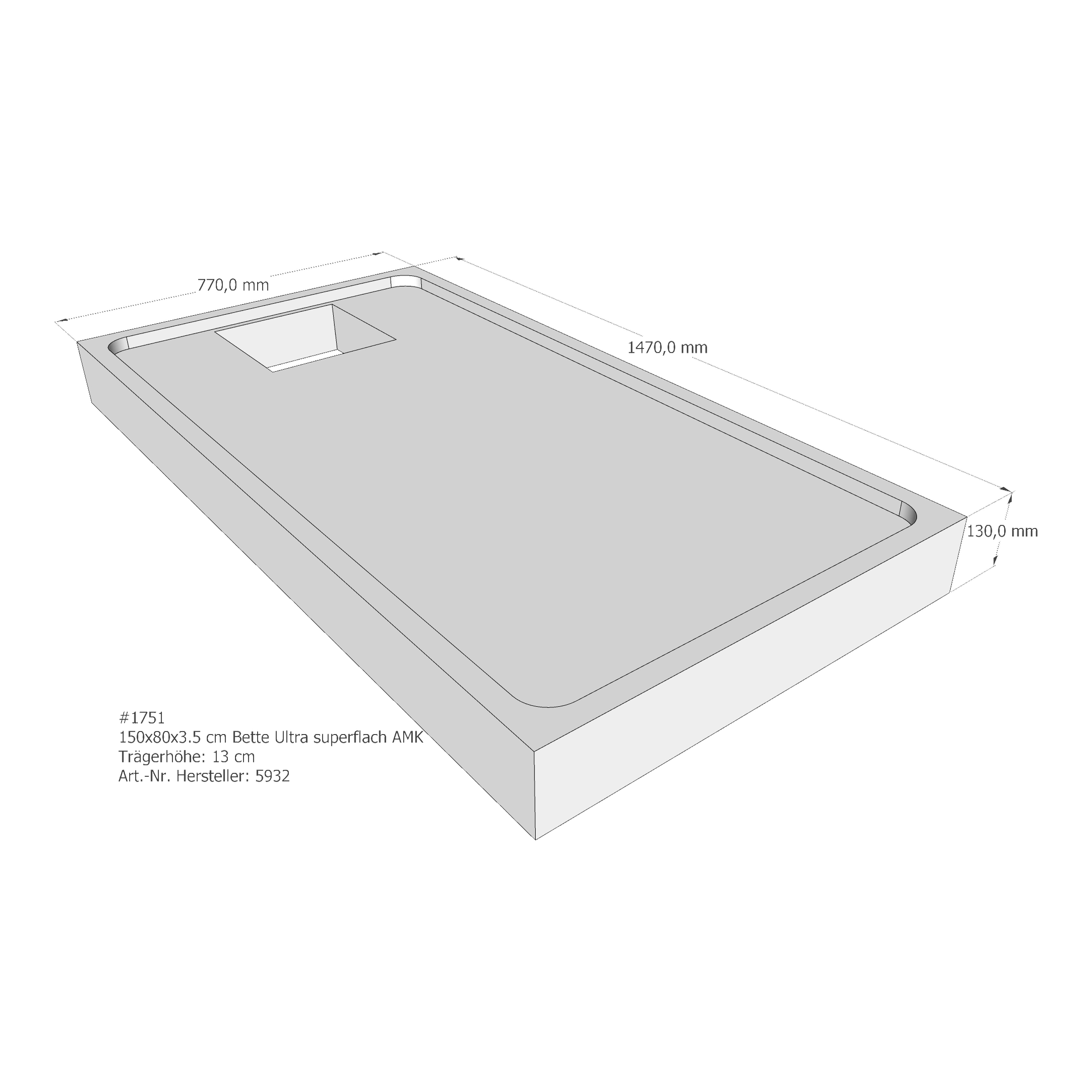 Duschwannenträger für Bette Ultra (superflach) 150 × 80 × 3,5 cm Breite: 80 cm / Länge: 150 cm Duschwannenträger für Bette Ultra (superflach) 150 × 80 × 3,5 cm Breite: 80 cm / Länge: 150 cm