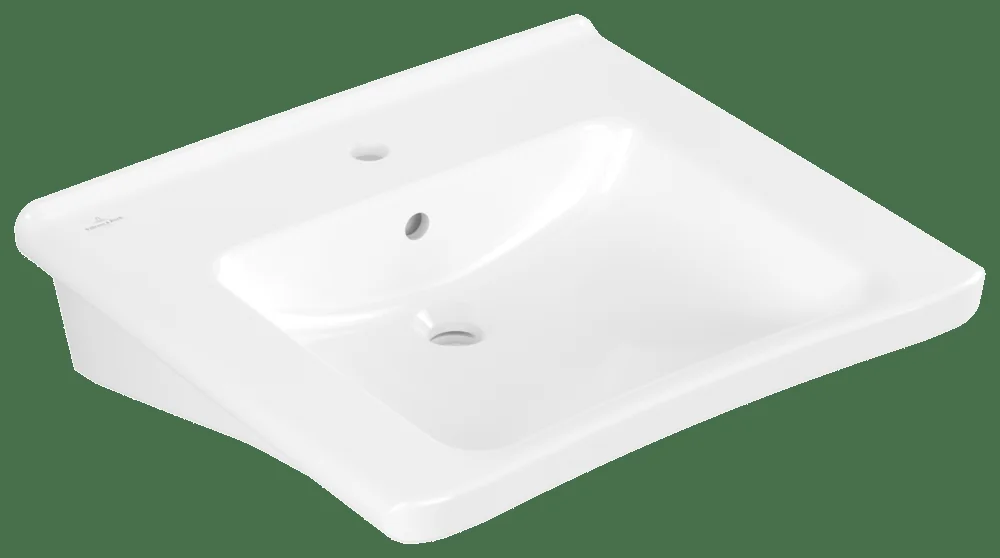 Villeroy & Boch ViCare Waschbecken 4A8060, 600x550mm, Rechteck, 1HL. mit Überlauf, Weiß Alpin