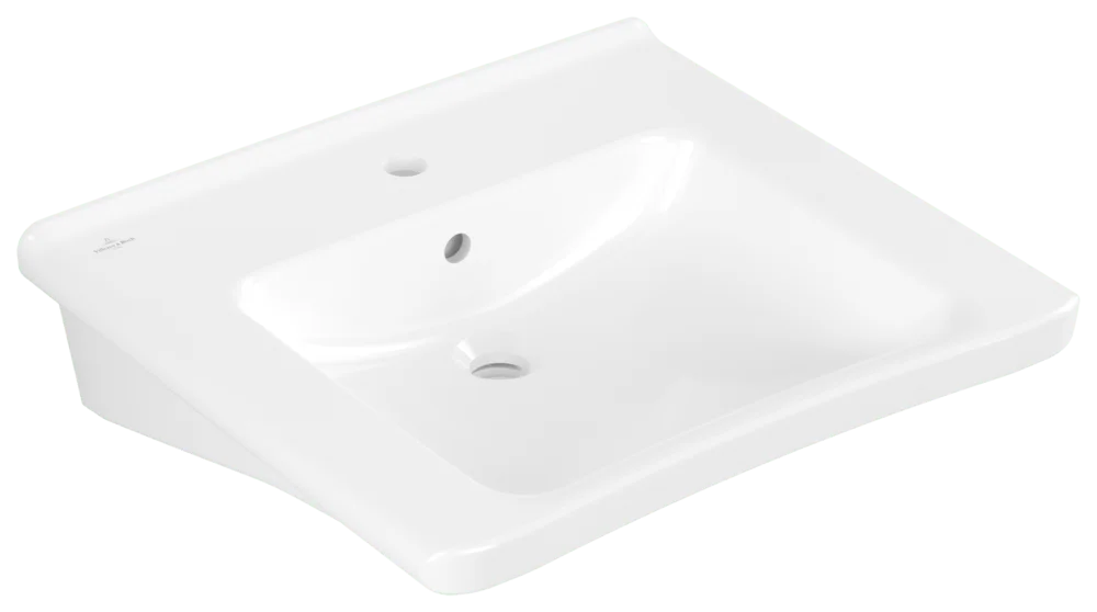 Villeroy & Boch Wandwaschbecken ViCare, 650x550x190 mm, weiß Alpin AntiBac CeramicPlus, mit Überlauf, glänzende Oberfläche