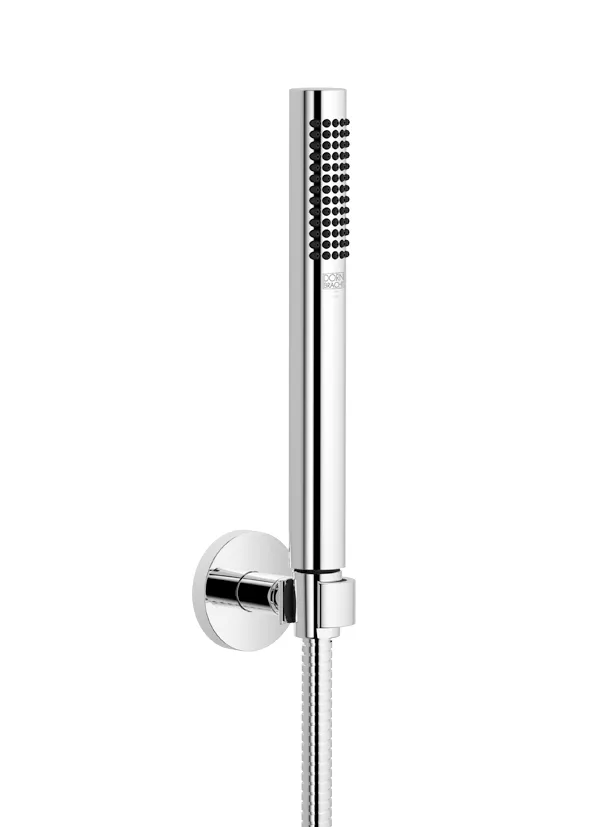 Dornbracht Schlauchbrausegarnitur META 27816625, Messing gebürstet 23kt Gold DF red, FlowReduce, COMPACT RAIN, Durchfluss max. 6,8 l/min bei 3 Bar, Funktion ab 5 l/min, Antikalk-System, Rückflusssicher, Metallbrauseschlauch 1250 mm mit Verdrehschutz, Ros
