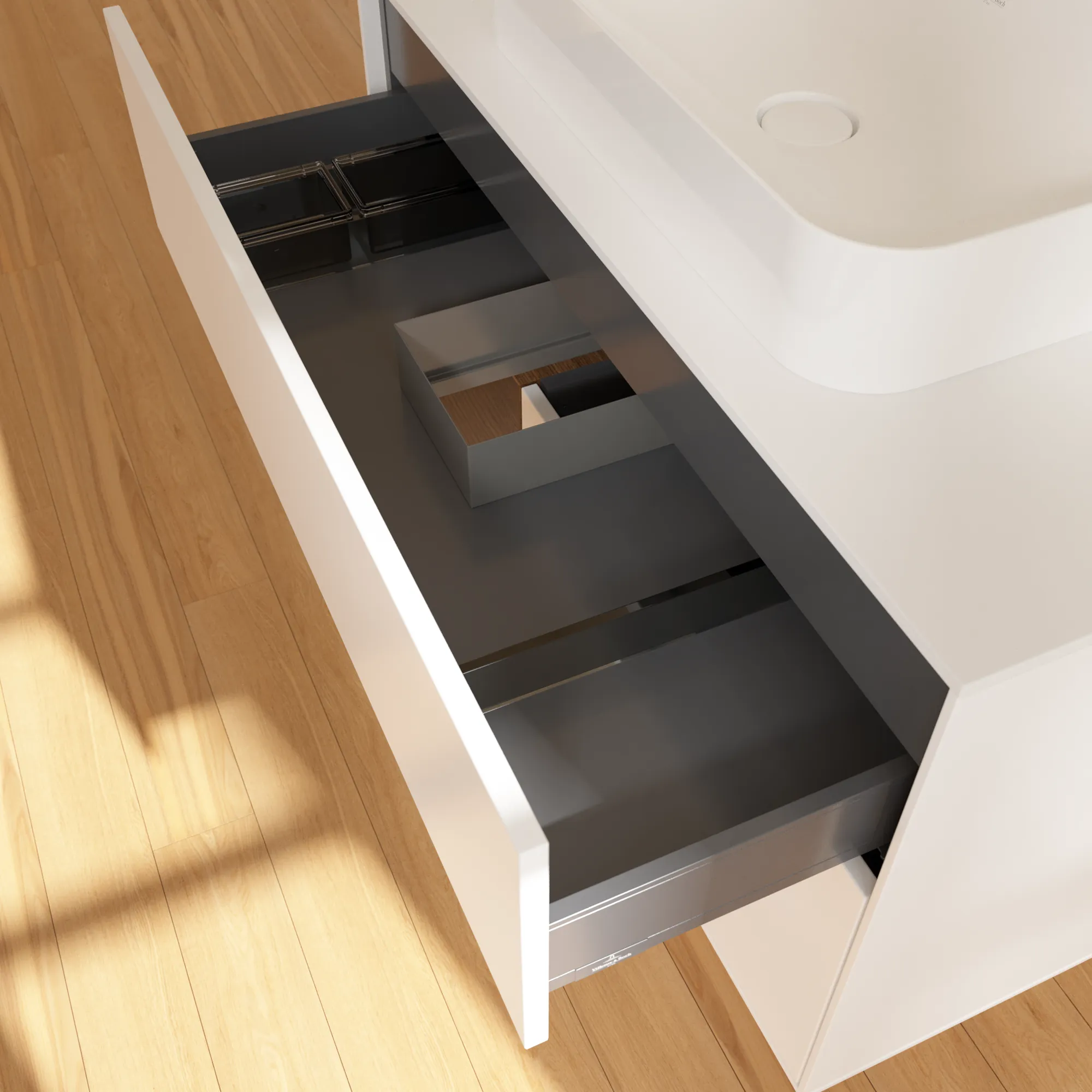 Villeroy & Boch Waschtischunterschrank „Finion“ für Schrankwaschtisch 1000 × 603 × 501 mm White Matt Lacquer, ohne Hahnlochbohrung, für Becken mittig Villeroy & Boch Waschtischunterschrank „Finion“ für Schrankwaschtisch 1000 × 603 × 501 mm White Matt Lacquer, ohne Hahnlochbohrung, für Becken mittig