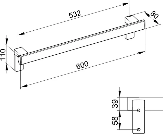KEUCO Haltegriff „Axess“ 60 cm Ausführung in Schwarz (matt) KEUCO Haltegriff „Axess“ 60 cm Ausführung in Schwarz (matt)