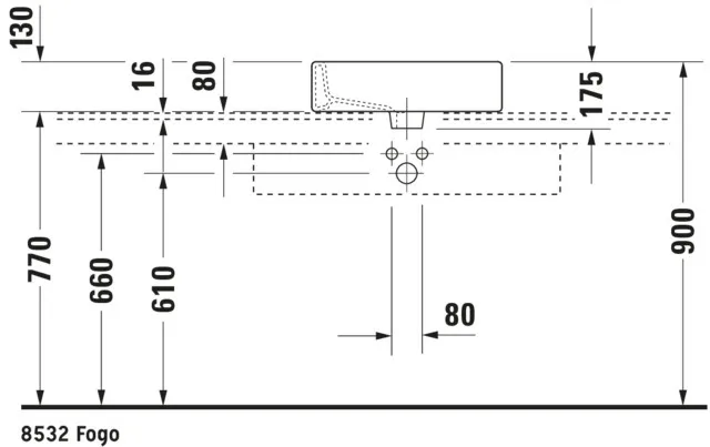 Aufsatzwaschtisch „Vero“, mit Überlauf, Hahnlochposition mittig Aufsatzwaschtisch „Vero“, mit Überlauf, Hahnlochposition mittig