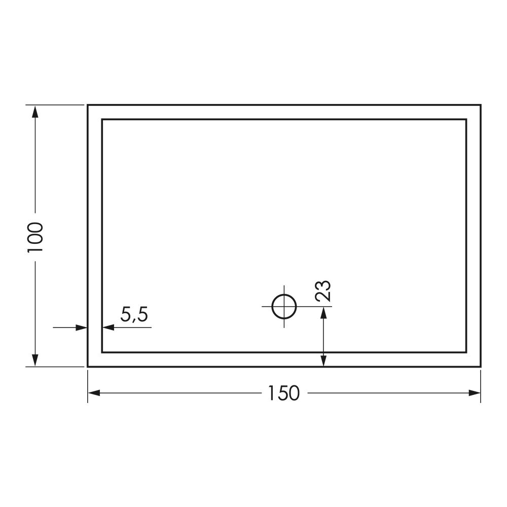 repaBAD rechteck Duschwanne „Wien“ 1500 × 1000 mm ohne Oberflächenbeschichtung