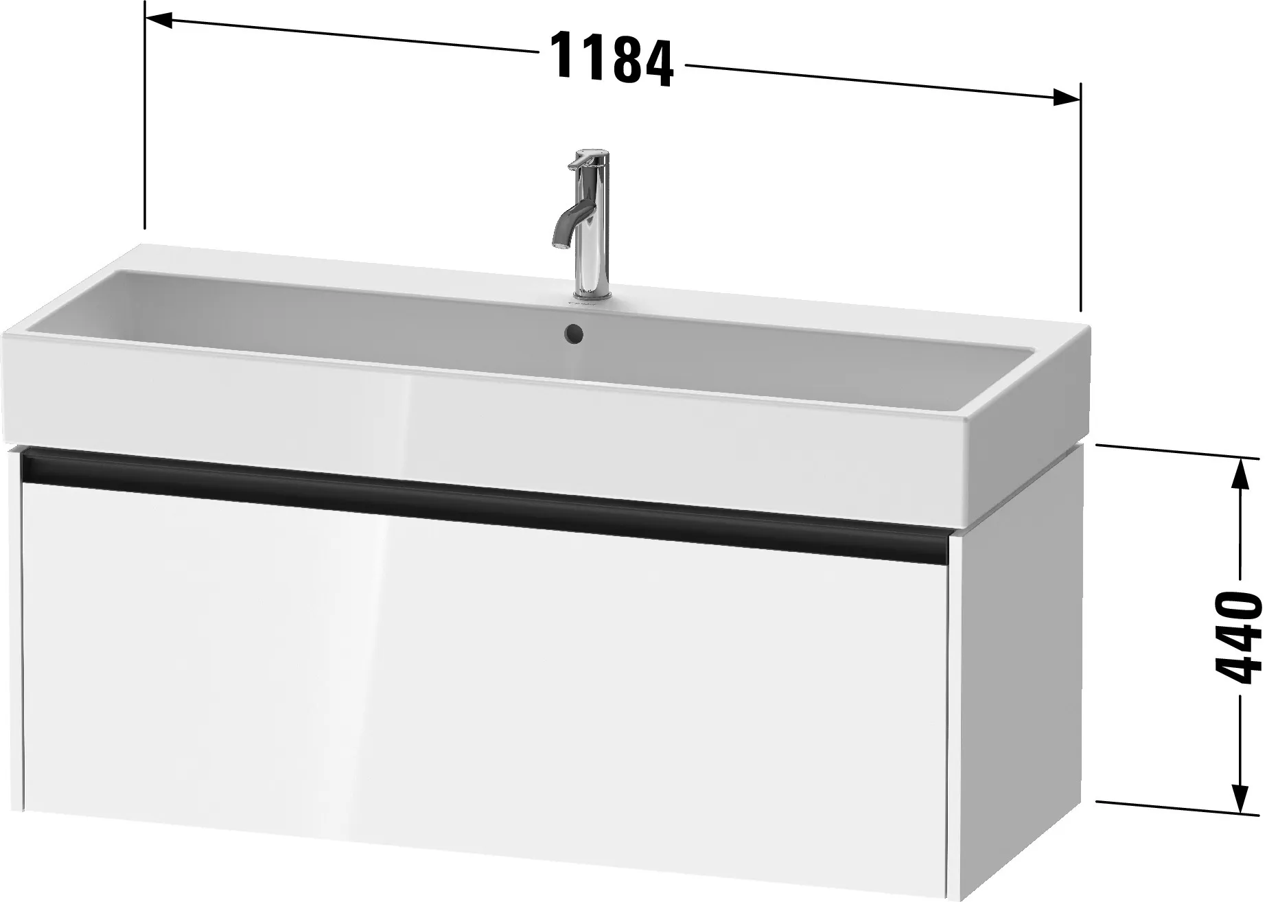 Duravit Waschtischunterschrank wandhängend „Ketho.2“ 118,4 × 44 × 46 cm Basalt Matt Duravit Waschtischunterschrank wandhängend „Ketho.2“ 118,4 × 44 × 46 cm Basalt Matt