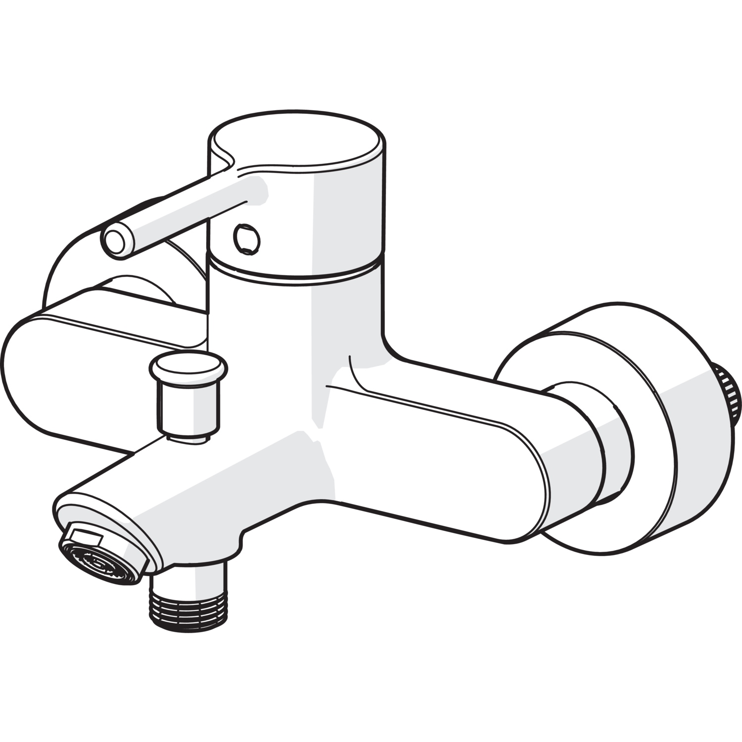 HansaVANTIS EHM Wannenfüll- und Brausebatterie 5244, Ausladung 154 mm, Chrom Pinhebel HansaVANTIS EHM Wannenfüll- und Brausebatterie 5244, Ausladung 154 mm, Chrom Pinhebel