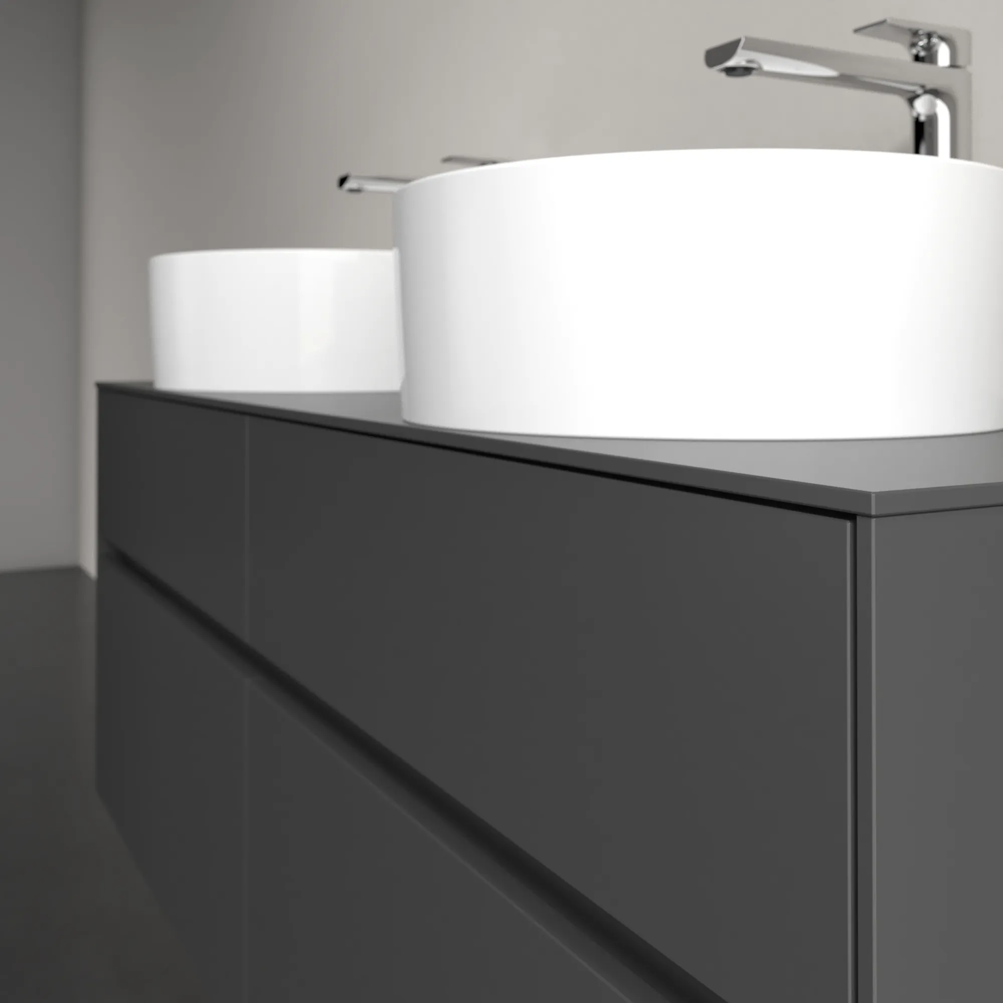 Villeroy & Boch Waschtischunterschrank „Collaro“ 1400 × 548 × 500 mm Graphite, ohne Beleuchtung, für links und rechts