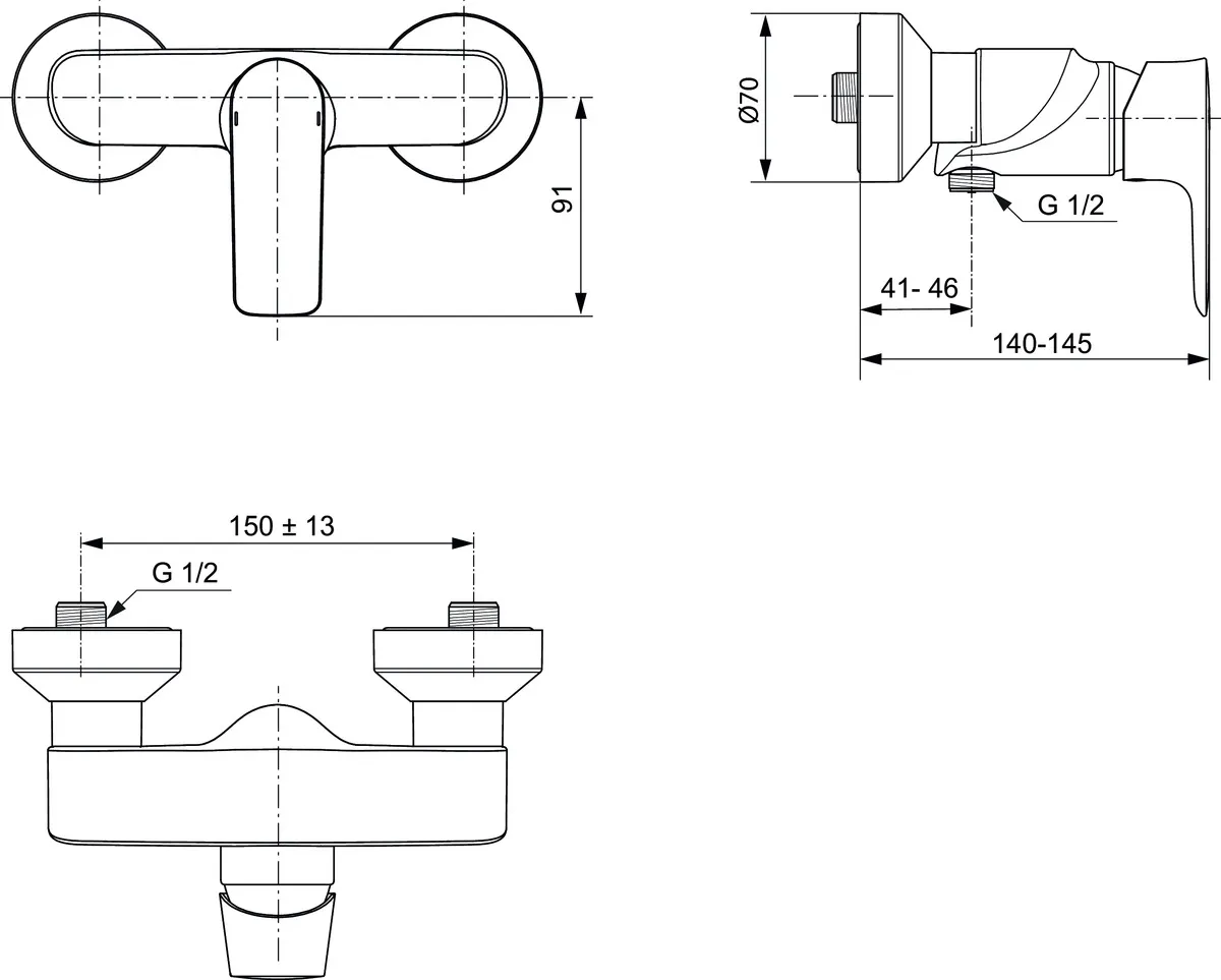 Einhand-Duscharmatur „ConnectAir“ in Chrom