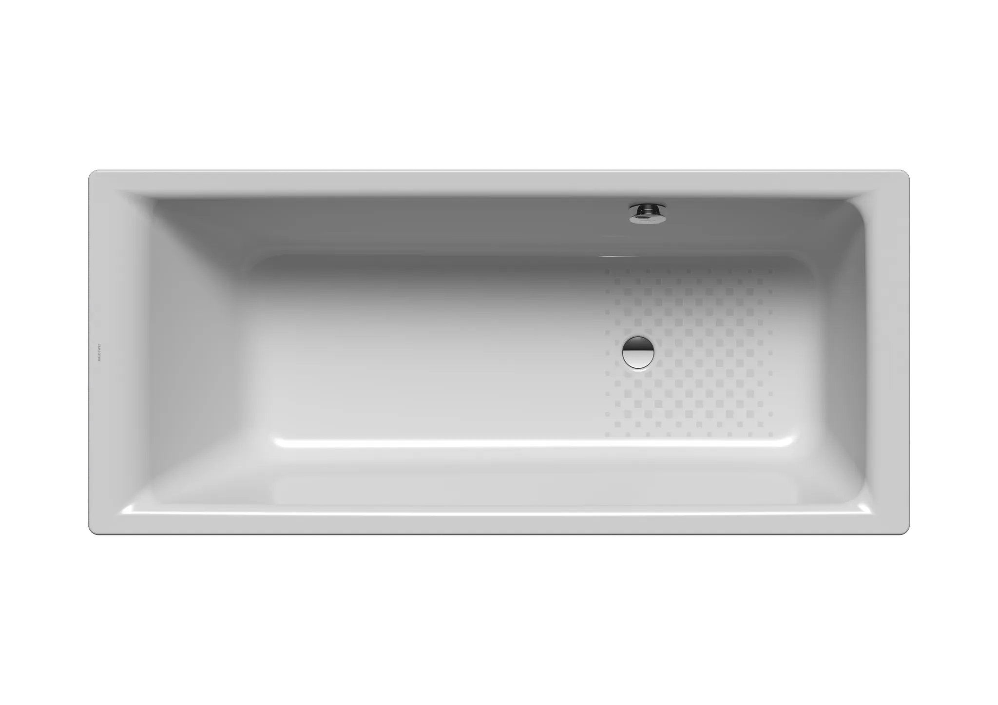 Kaldewei Badewanne „Puro“ rechteck 180 × 80 cm, ohne Grifflochbohrungen mit gegenüberliegender Überlaufbohrung, in manhattan