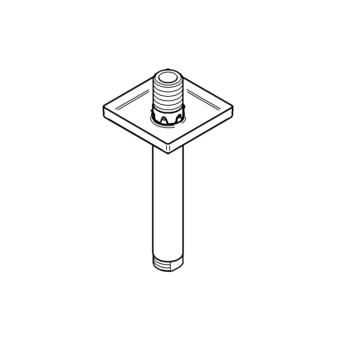 Deckenauslass Rainshower 27485, Länge 142 mm, mit eckiger Rosette, chrom