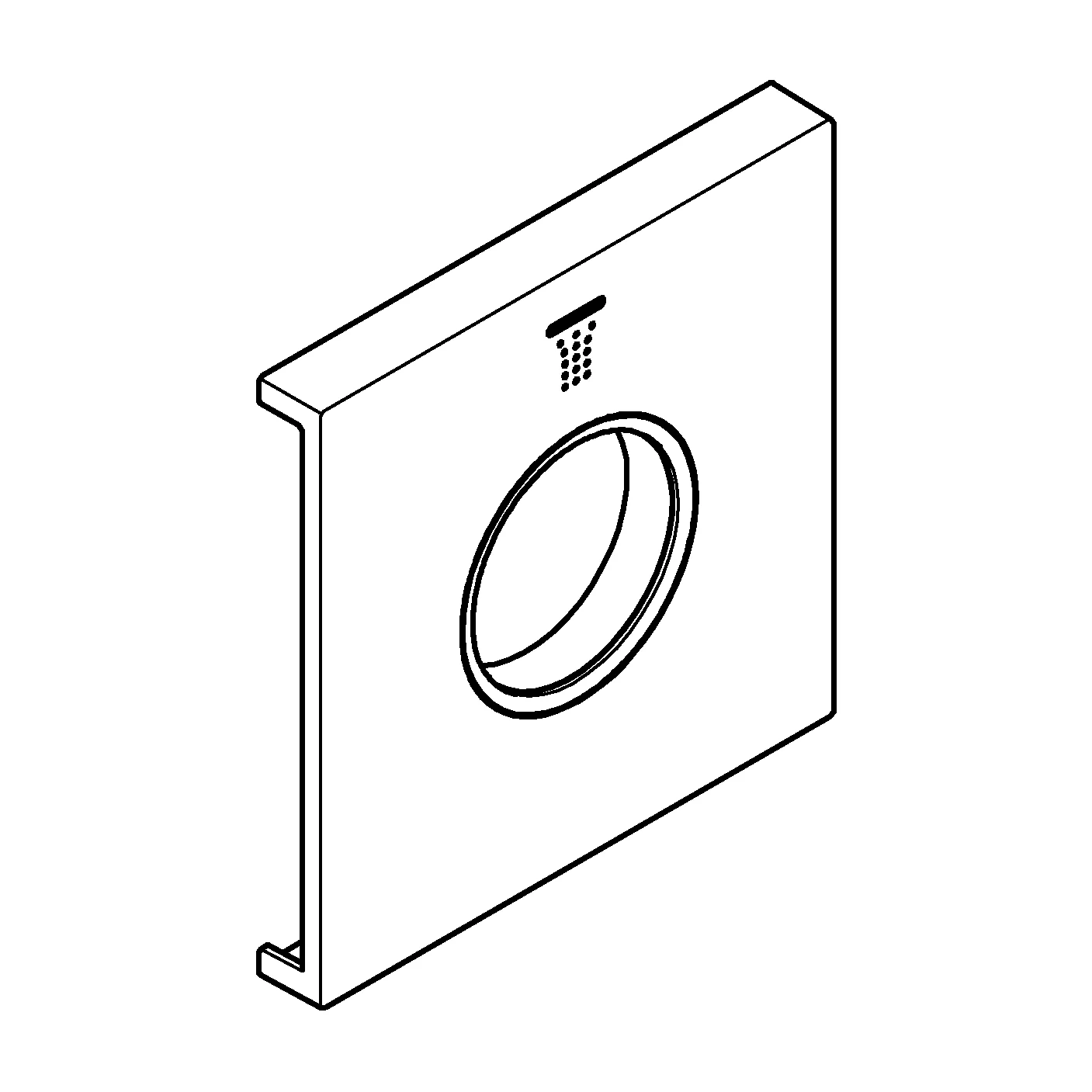 Metallplatte Grohtherm Aqua Tiles 107175, Symbol Kopfbrause 7, für Grohtherm Aqua Tiles Unterputz-Thermostate, chrom