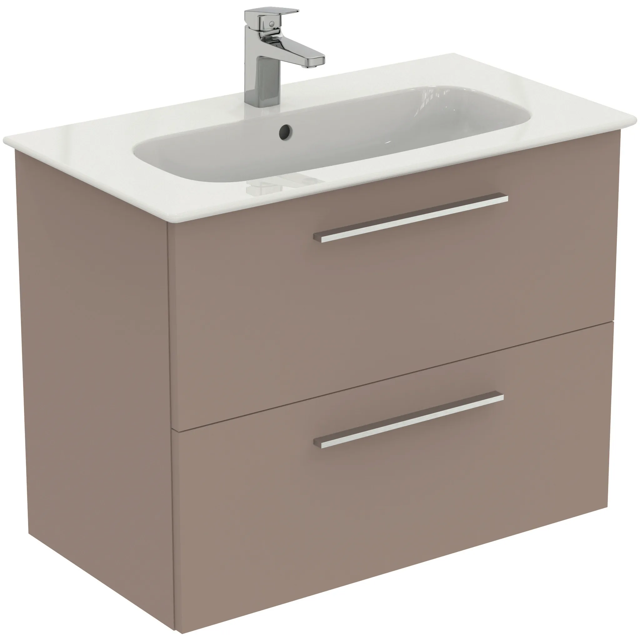 Möbelpaket i.life A mit Waschtisch 80cm und Unterschrank mit chrom Griff Weiß matt Möbelpaket i.life A mit Waschtisch 80cm und Unterschrank mit chrom Griff Weiß matt
