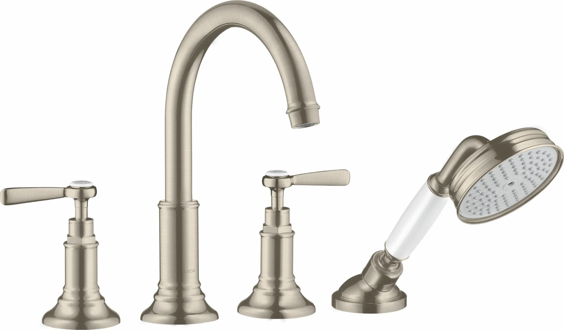 4-Loch Wannenarmatur Axor Montreux F-Set f.Fliesenrand chrom m.Hebelgriffen Farbe: Brushed Nickel